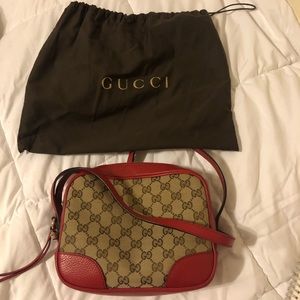 Red Gucci soho canvas disco bag